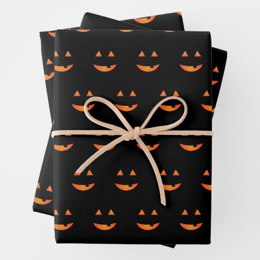 Jack o'lantern Wrapping Paper Flat Sheet Set 3 (In situ)
