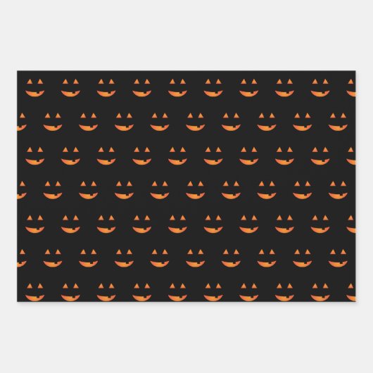 Jack o'lantern Wrapping Paper Flat Sheet Set 3 (Voorkant)