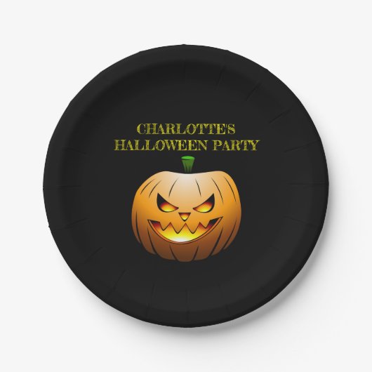 Jack O'lanterns Halloween Nacht Papieren Bordje (Voorkant)