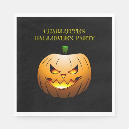 Jack O'lanterns Halloween Nacht Servet (Voorkant)