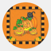 Jack O'Lanterns Halloween Ronde Sticker (Voorkant)