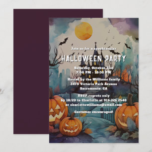 Jack O'Lanterns spookhuis Halloween Party Kaart