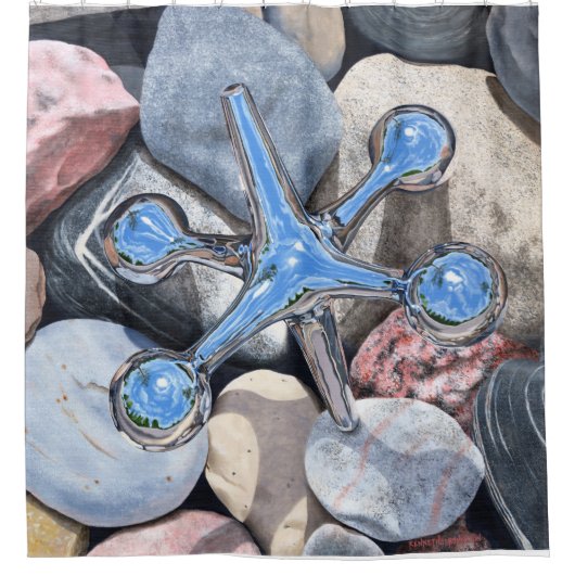 Jack on the Rocks - Fine Art Shower Curtain Douchegordijn (Voorkant)