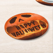 Jack op lantaarn pompoen Halloween feest Ronde Kartonnen Onderzetter (Gebogen)