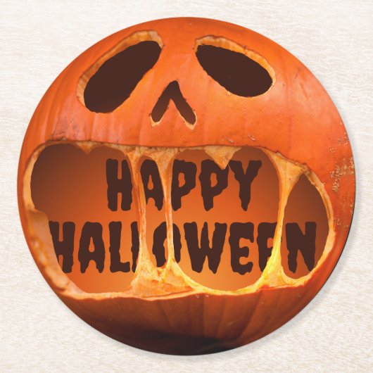 Jack op lantaarn pompoen Halloween feest Ronde Kartonnen Onderzetter (Voorkant)