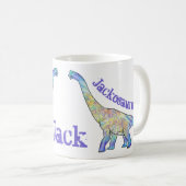 Jack osaurus Colorful Brachiosaurus Dinosaur Name Koffiemok (Voorkant rechts)