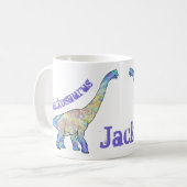Jack osaurus Colorful Brachiosaurus Dinosaur Name Koffiemok (Voorkant links)