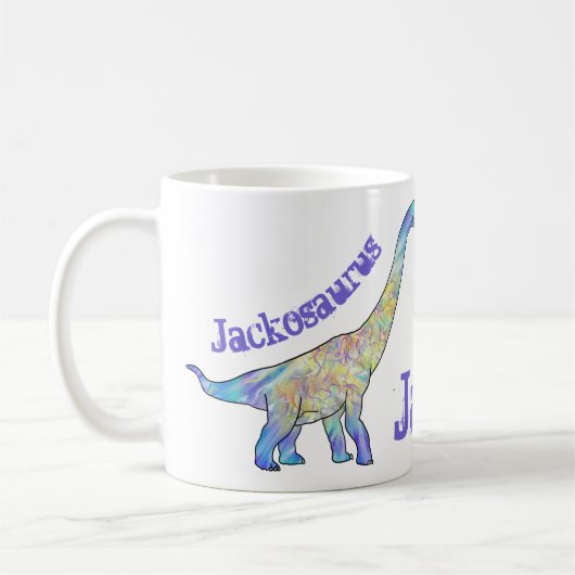 Jack osaurus Colorful Brachiosaurus Dinosaur Name Koffiemok (Links)