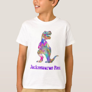 Jack osaurus Funny Colorful Cute T Rex Dinosaur T-shirt