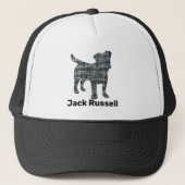 Jack/Parson Russell Terrier Dog Silhouette Grid Trucker Pet (Voorkant)