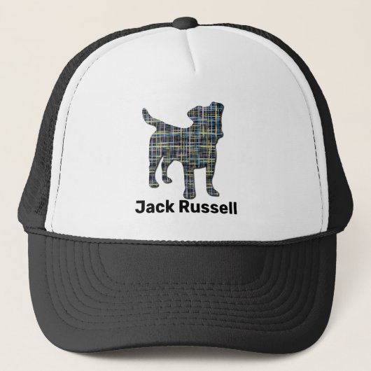 Jack/Parson Russell Terrier Dog Silhouette Grid Trucker Pet (Voorkant)