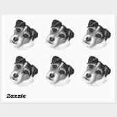 Jack (Parson) Russell Terrier Ronde Sticker (Vel)
