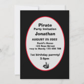 Jack Pirate Birthday Kaart uitnodigen! Notitiekaartje (Achterkant)