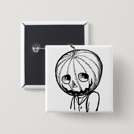 Jack Pumpkinhead Vierkante Button 5,1 Cm (Voorkant /achterkant)