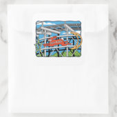 Jack Rabbit Roller Coaster Vierkante Sticker (Tas)