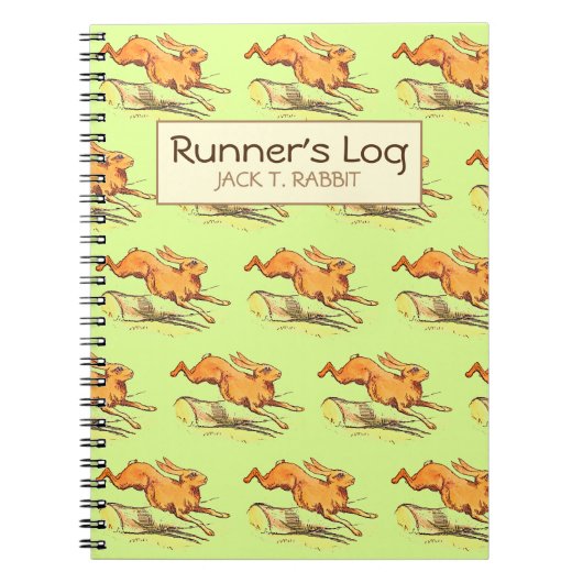 Jack Rabbit Runner's Log Personalized Running Notitieboek (Voorkant)