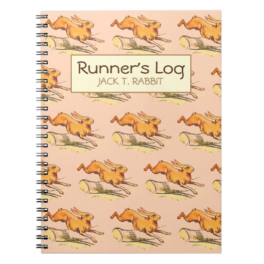 Jack Rabbit Runner's Log Personalized Running Notitieboek (Voorkant)