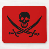 Jack Rackham Black skull mousepad Muismat (Voorkant)