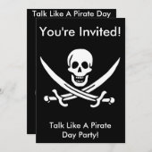 Jack Rackham Pirate Invite Kaart (Voorkant / Achterkant)