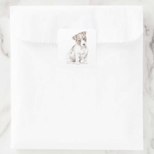 Jack Russel 3 Vierkante Sticker (Tas)