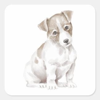 Jack Russel 3 Vierkante Sticker