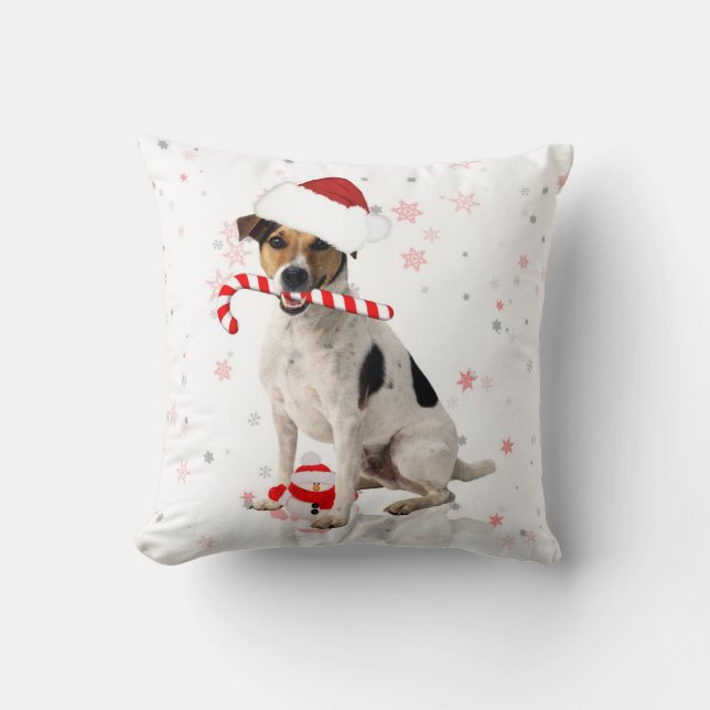Jack Russel Dog Kerstfeestdag Pillow Kussen (Voorkant)
