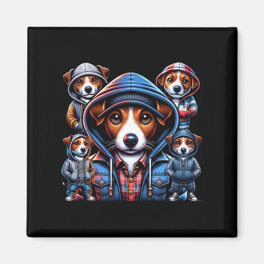 Jack Russel Gangster Dogs Magneet (Voorkant)