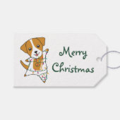 Jack Russel Kerst Hond Winter Dieren Honden Truck Cadeaulabel (Voorkant (Horizontaal))