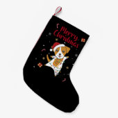 Jack Russel Kersthond Winter Animals Dogs Adul Kleine Kerstsok (Voorkant (Hangend))