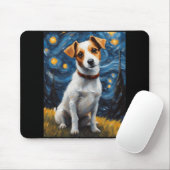 Jack Russel met Collar schilderij Print Muismat (Met muis)