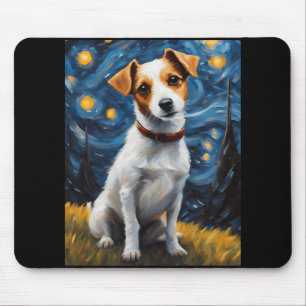 Jack Russel met Collar schilderij Print Muismat