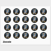 Jack Russel met Collar schilderij Print Ronde Sticker (Vel)