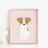 Jack Russel Puppy Roze Kwekerij Decor Poster