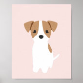 Jack Russel Puppy Roze Kwekerij Decor Poster (Voorkant)