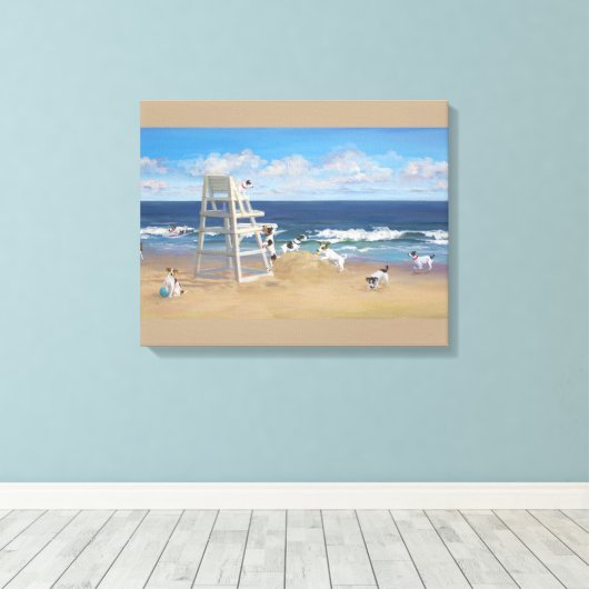 Jack Russel staarten canvas print #2 (Insitu (Houten vloer))