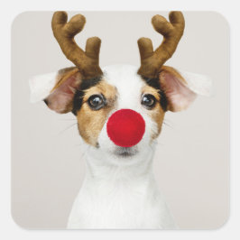 JACK RUSSEL TERRIER ALS REINDEER STICKER