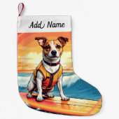 Jack Russel Terrier Dog Kleine Kerstsok (Voorkant)