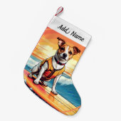 Jack Russel Terrier-hond Kleine Kerstsok (Voorkant (Hangend))
