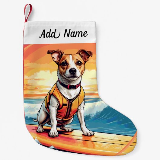 Jack Russel Terrier-hond Kleine Kerstsok (Voorkant)