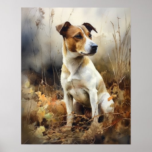 Jack Russel Terrier Hondenkunst Print Poster (Voorkant)