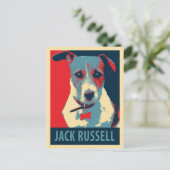 Jack Russel Terrier Political Hope Parody Briefkaart (Staand voorkant)