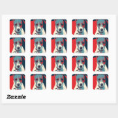 Jack Russel Terrier Political Hope Parody Vierkante Sticker (Vel)