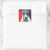 Jack Russel Terrier Political Hope Parody Vierkante Sticker (Tas)
