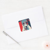 Jack Russel Terrier Political Hope Parody Vierkante Sticker (Envelop)