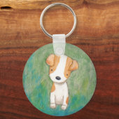 Jack Russel Terrier Puppy Dog Key chain Sleutelhanger (Voorkant)