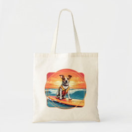 Jack Russel Terrier Surfende Hond Tote Bag
