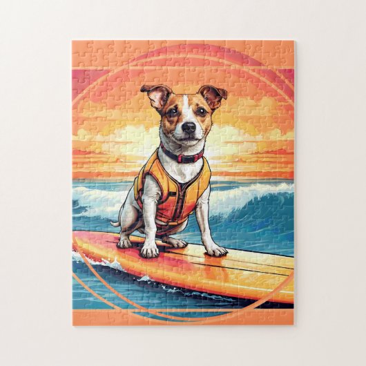 Jack Russel Terrier Surfing Legpuzzel (Verticaal)