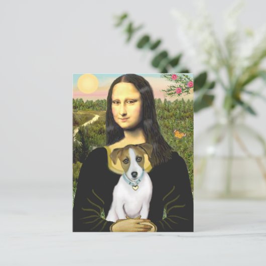 Jack Russell 10 - Mona Lisa Briefkaart (Staand voorkant)