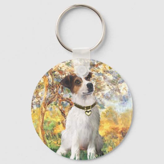Jack Russell 3 - Spring Sleutelhanger (Voorkant)