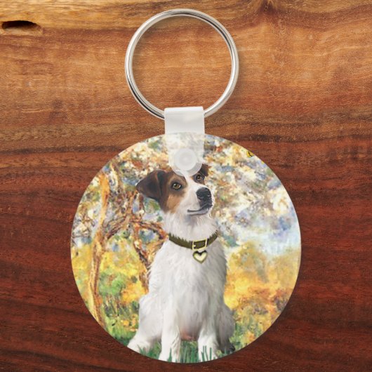 Jack Russell 3 - Spring Sleutelhanger (Voorkant)
